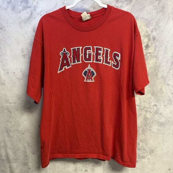 Vintage Anaheim Angels T Shirt Mens XL Red Los Angeles Lee Sport Y2K - Picture 2 of 10